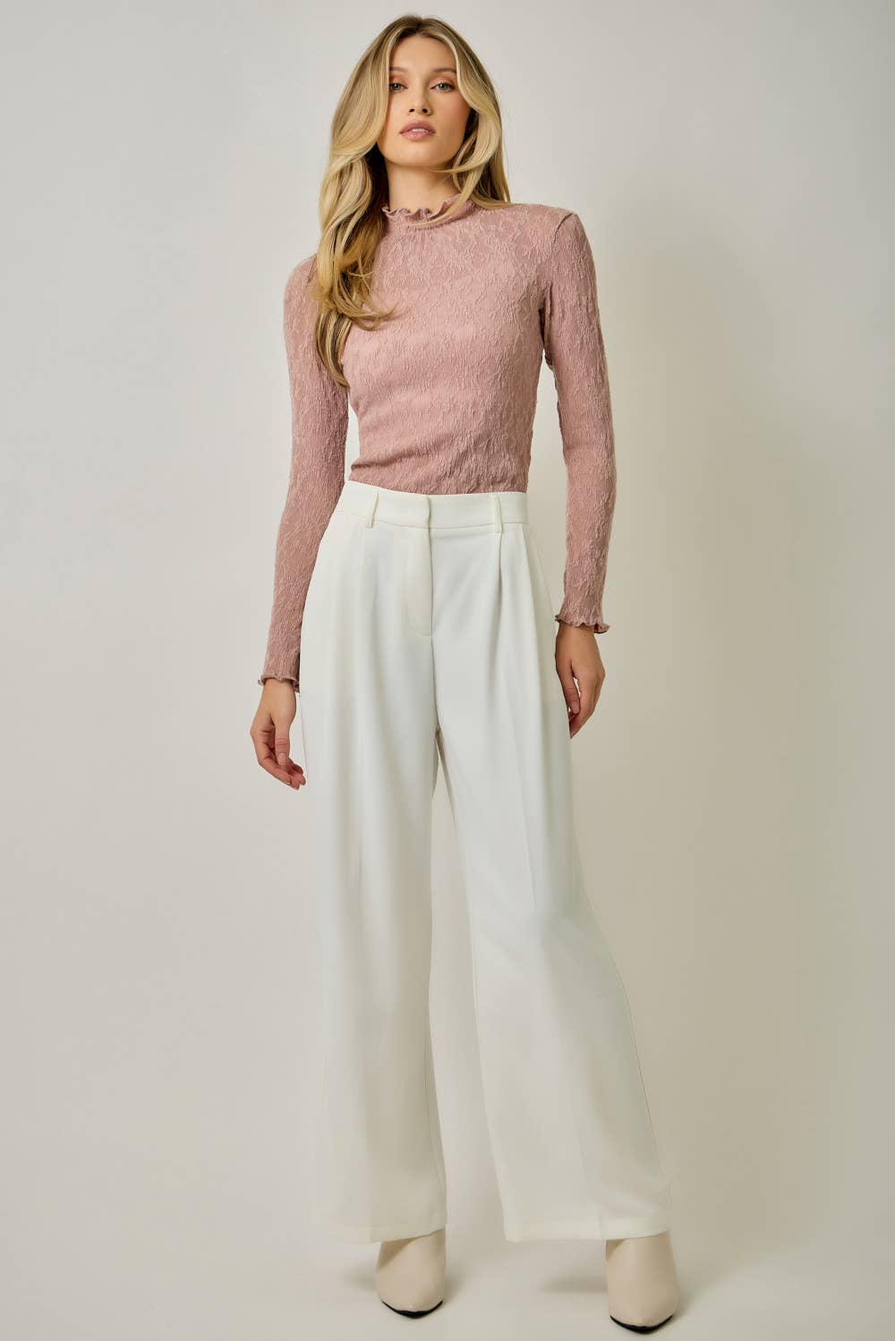 Lettuce Edge Textured Knit Top