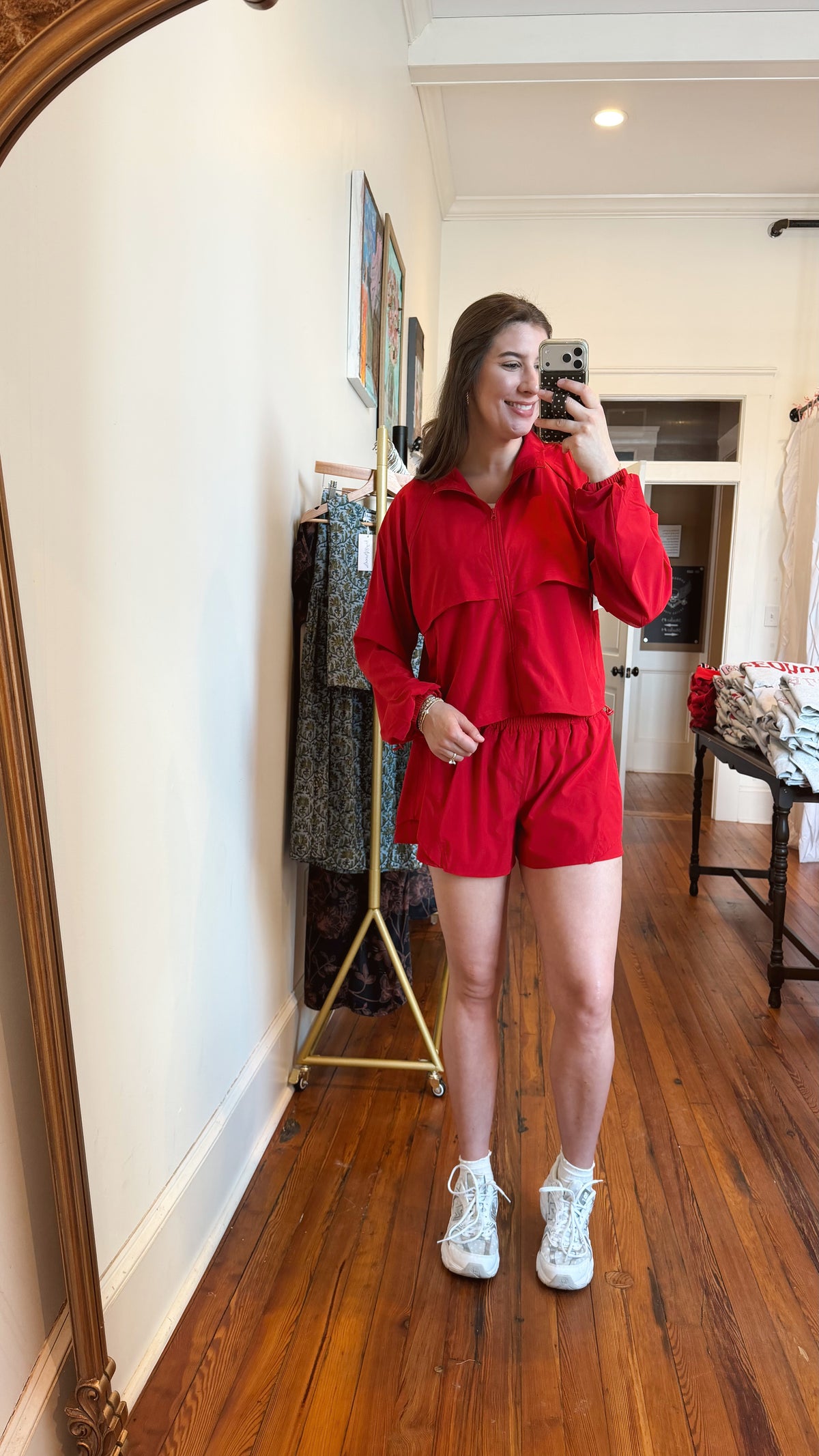 Cherry Windbreaker Shorts Set