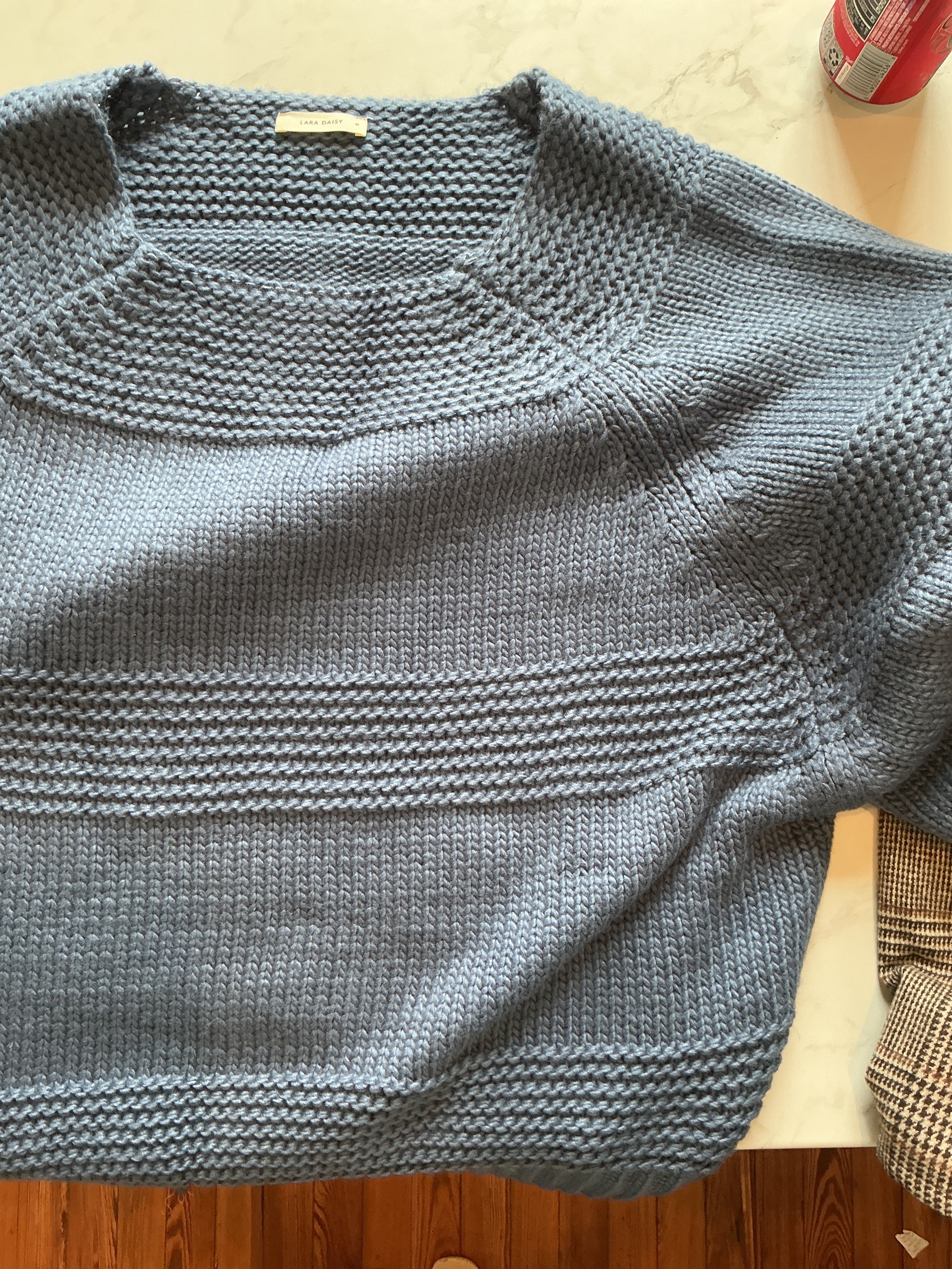 Sammie Slate Oversized Chunky Short Sleeve Sweater