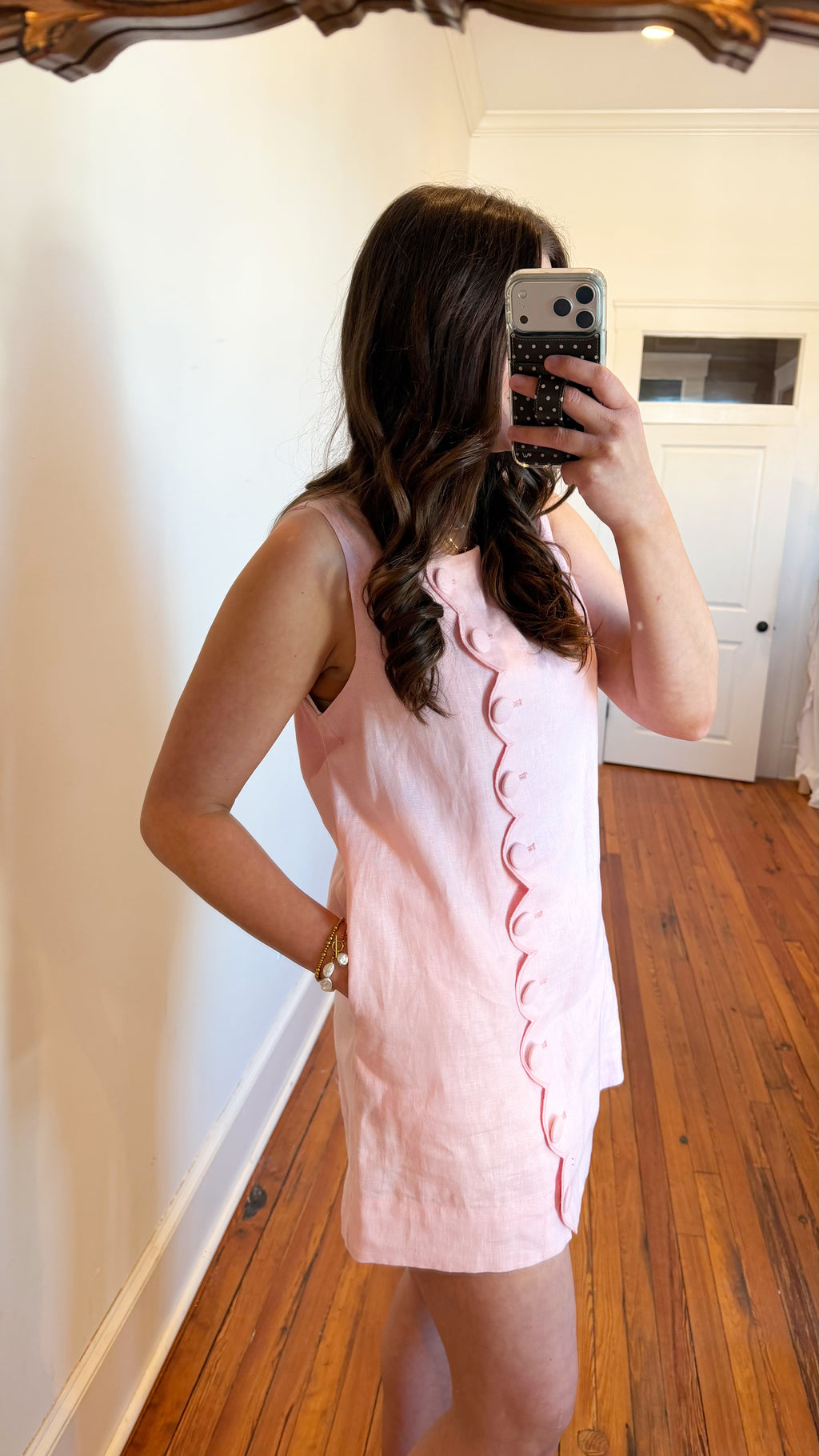 Magnolia Scalloped  Linen Mini Dress