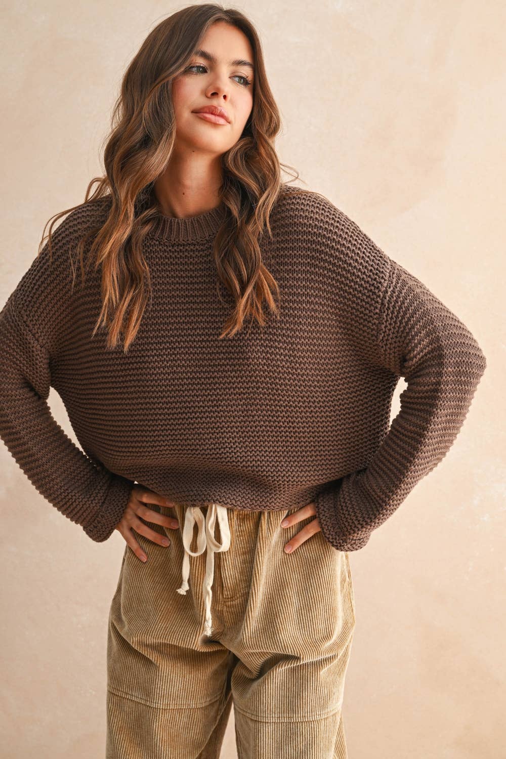 Callie Chocolate Knit Sweater