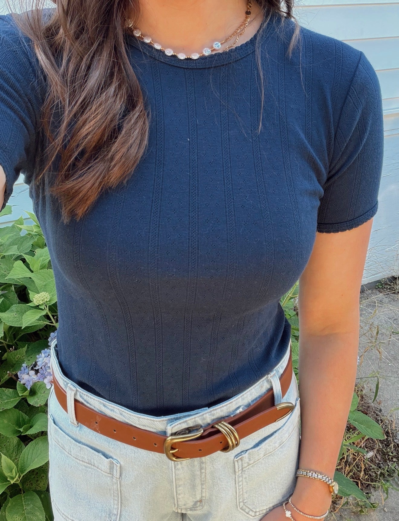 Marley Ribbed Pointelle Knit Top