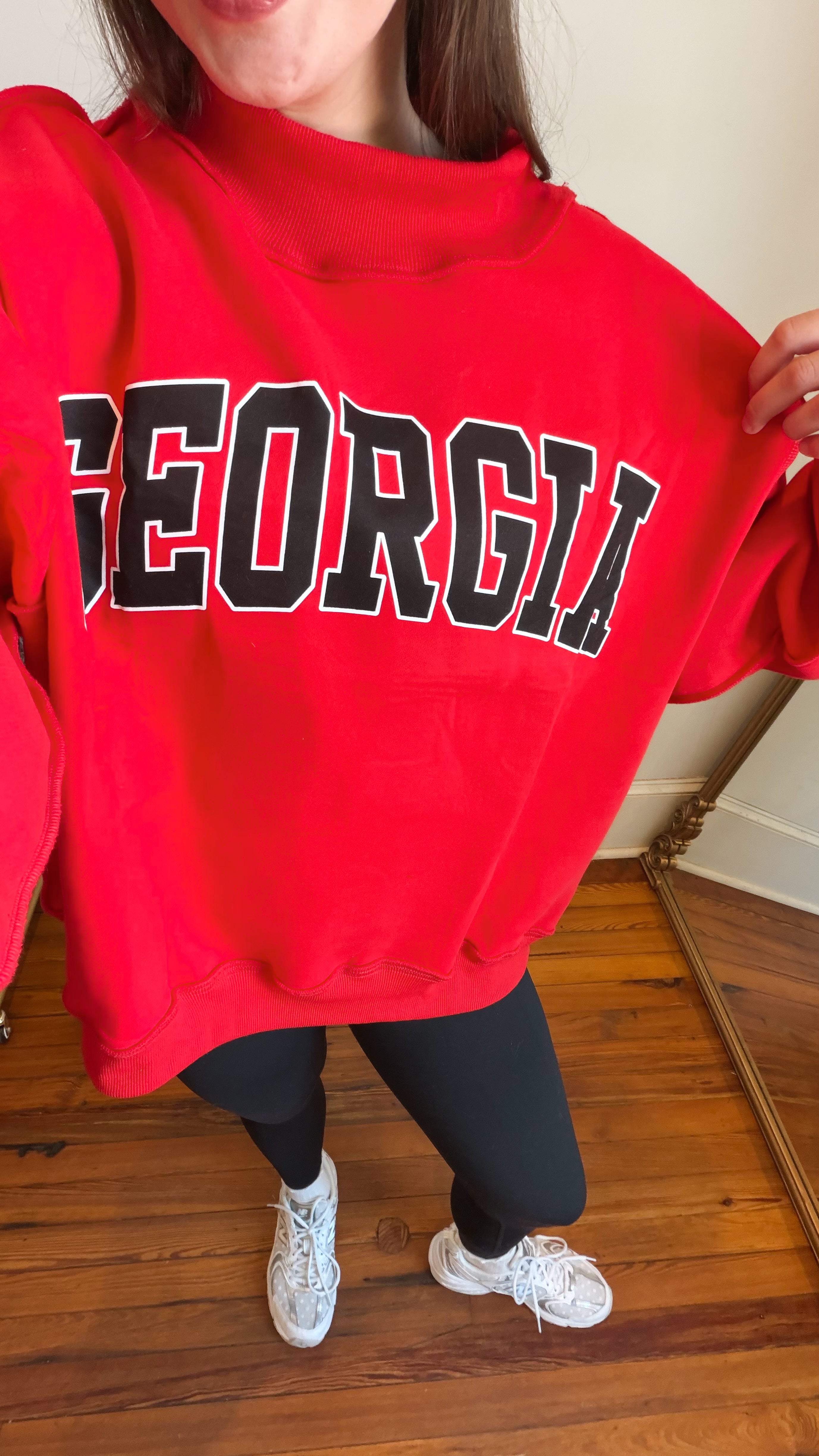 Georgia Reversible Mockneck- Red