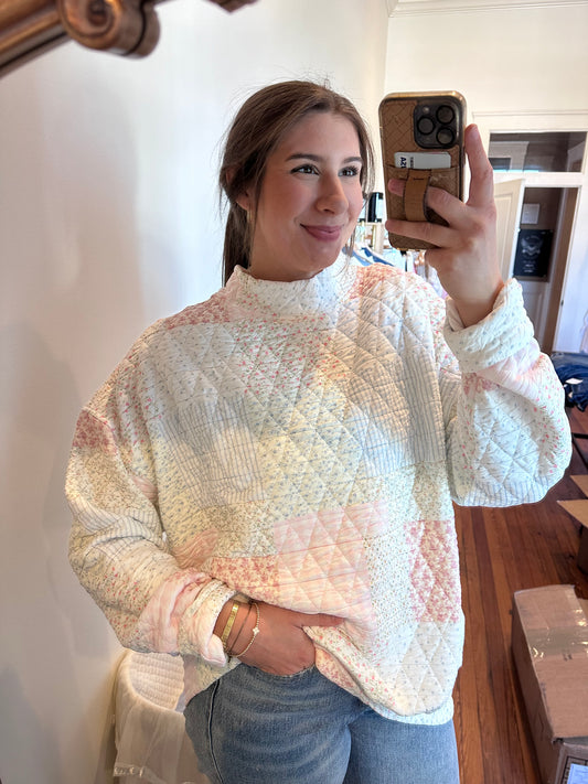 Viral Patchwork Mockneck