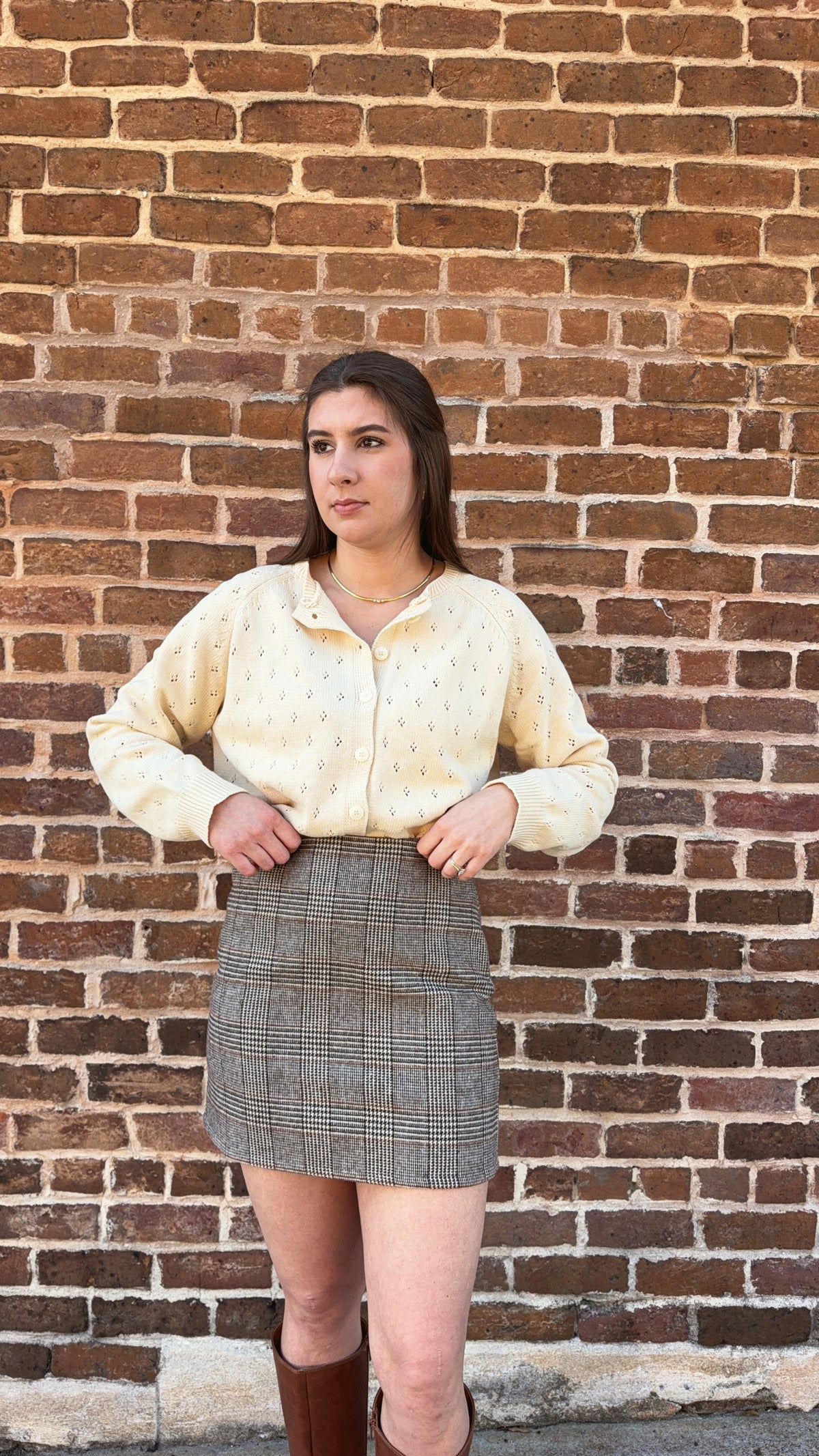 Piper Cream Eyelet Button Down Cardigan