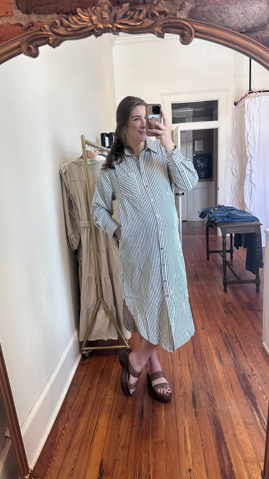 Josie Striped Midi Dress
