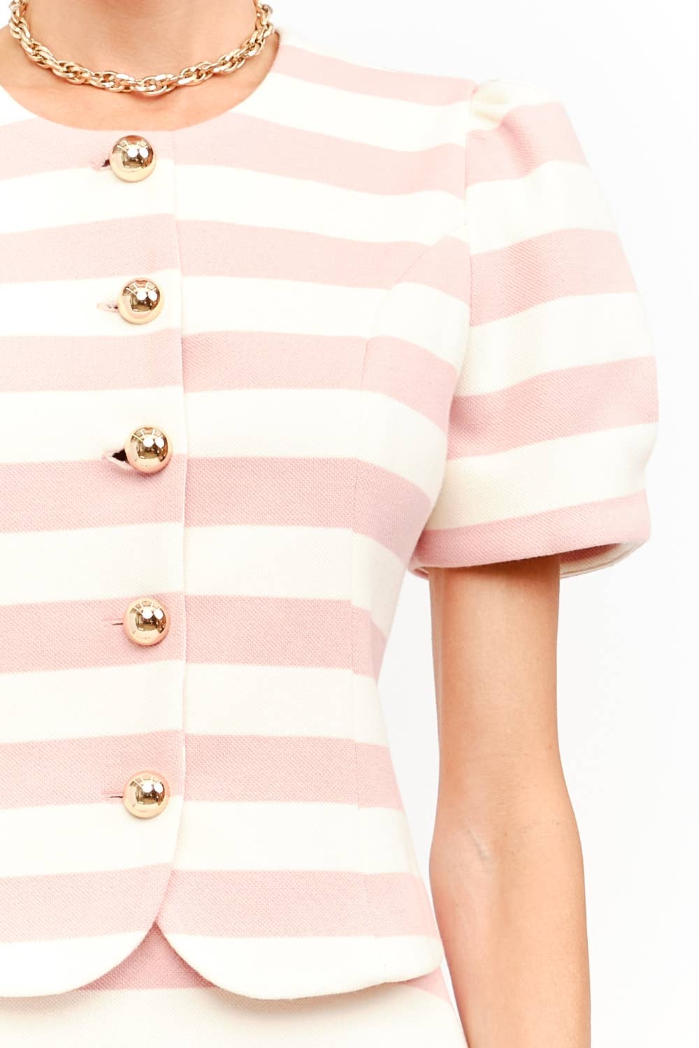 Ambrose Pink and Ivory Striped Top