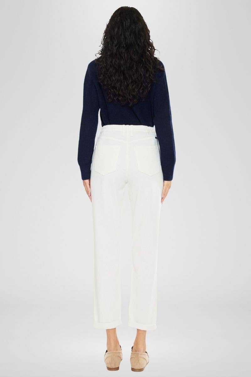 Paige Ultra High Rise White Mom Jeans