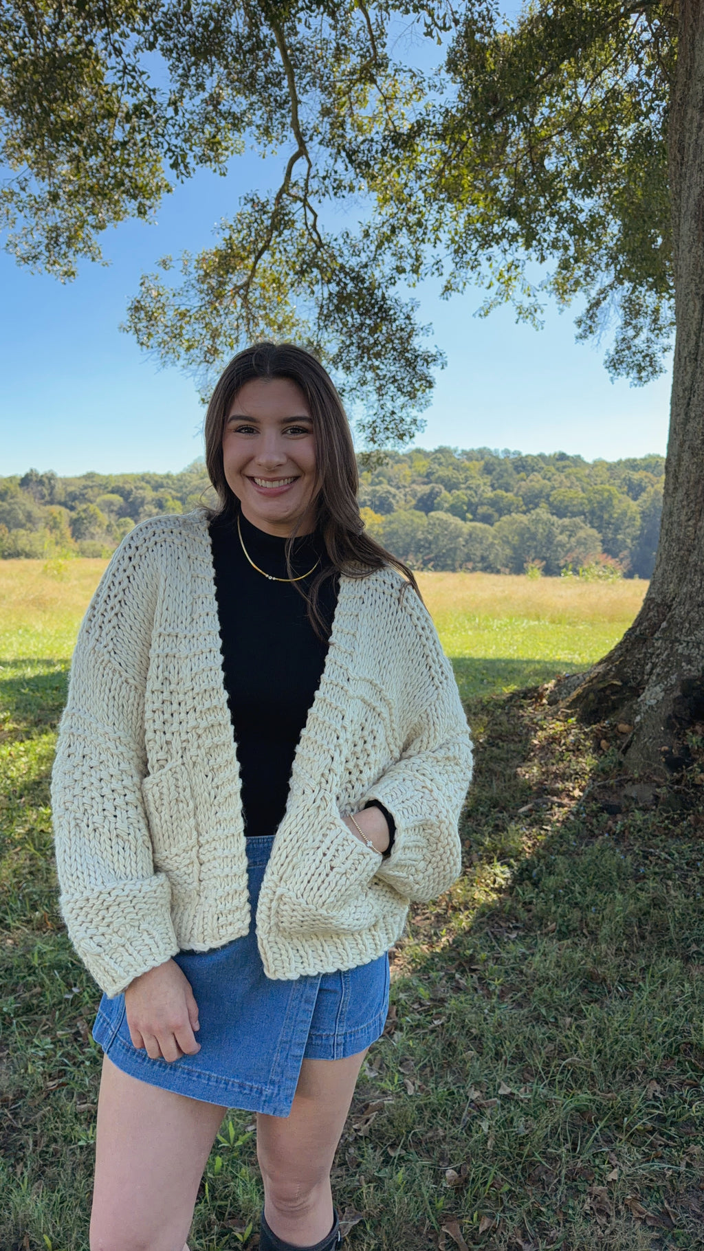 Courtney Chunky Cream Cardigan
