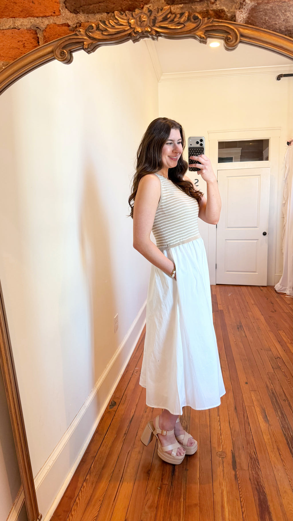 Hazel Striped Midi Dress