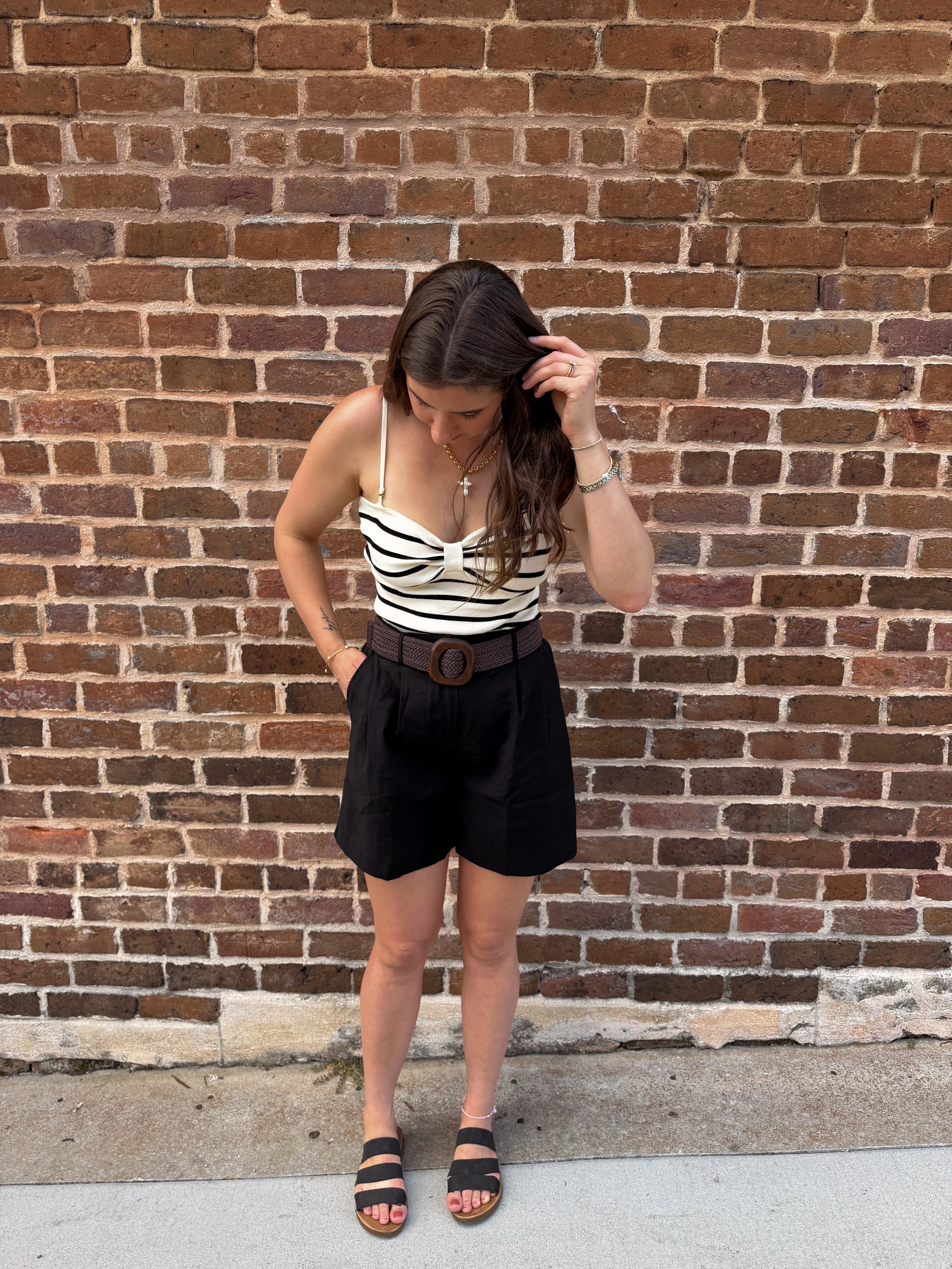 Dani Striped Removable Strap Tube Tank Top