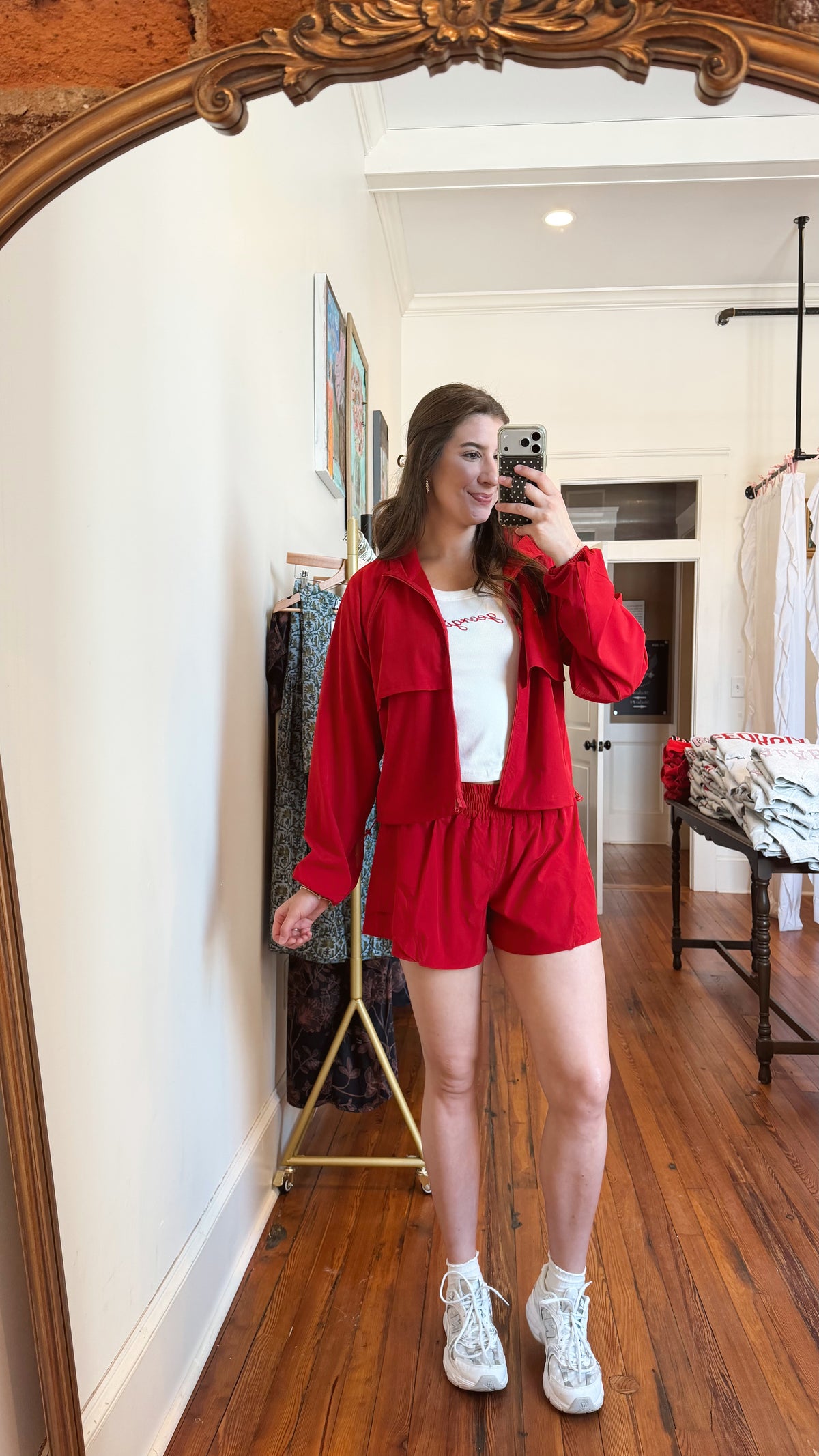 Cherry Windbreaker Shorts Set
