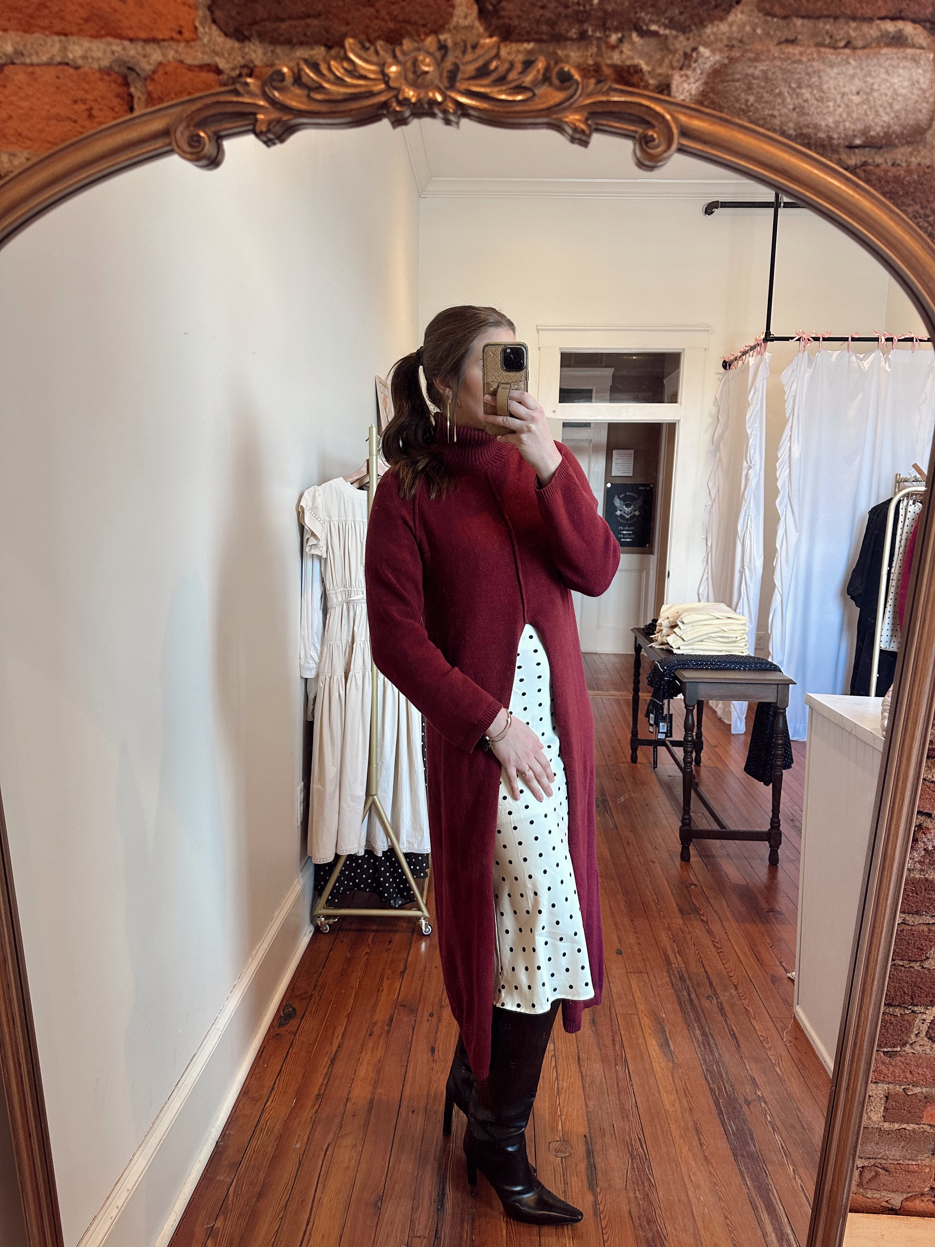 Polka Dot Midi Skirt