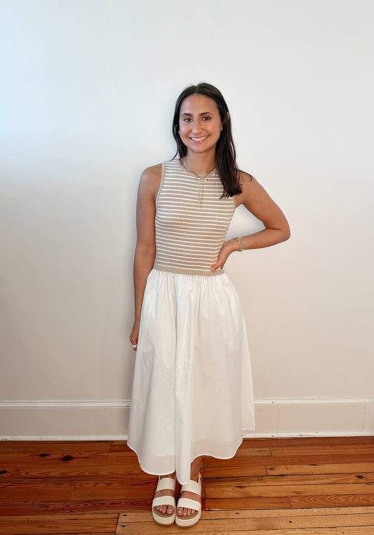Hazel Striped Midi Dress