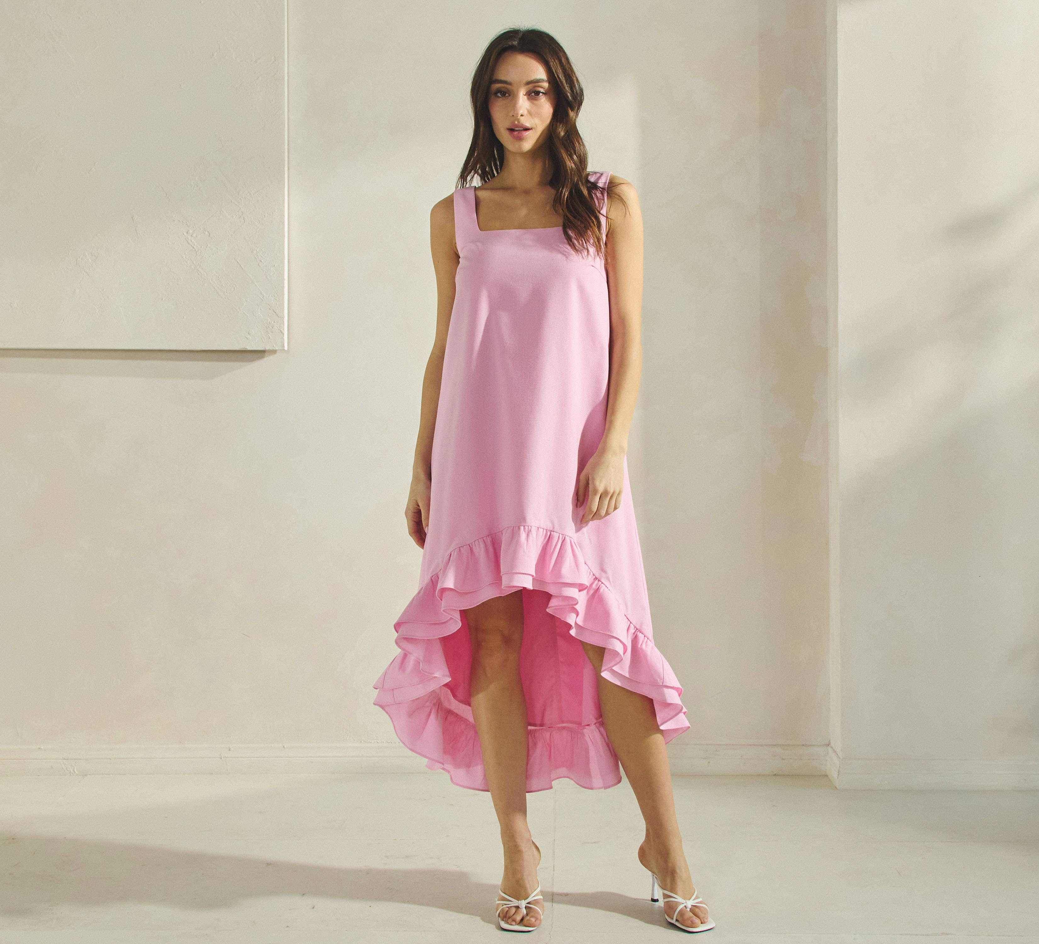 Reagan Ruffle High Low Dress