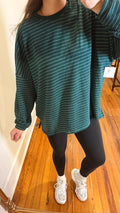 Green Striped Crewneck