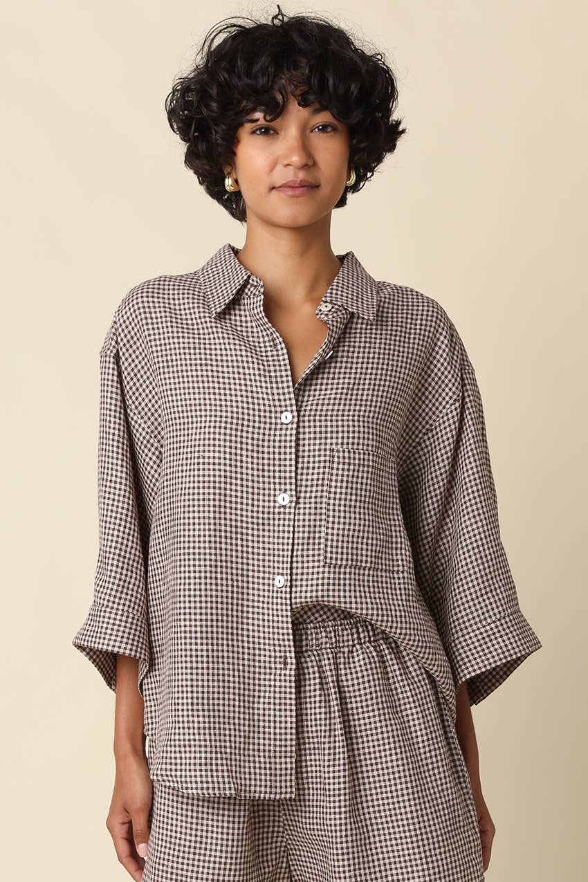 Gabi Gingham Linen Set