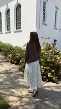 Adeline Cream Cotton Cutout Maxi Skirt