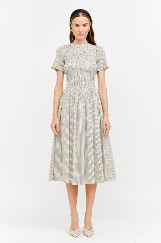 Margot Striped Midi Dress