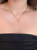 Dainty Pearl Cross Necklace