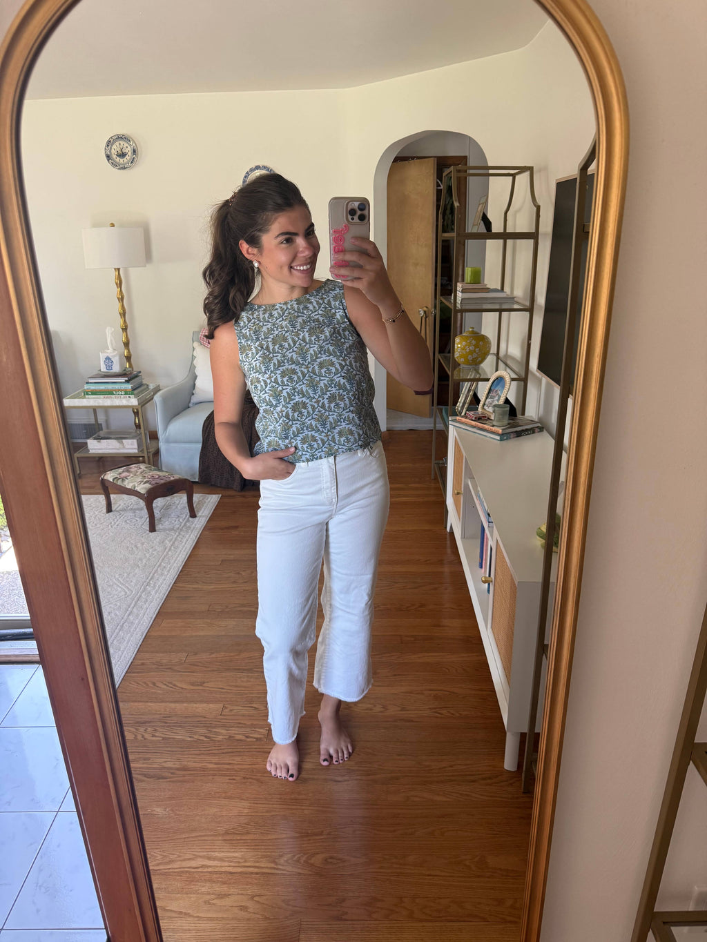 Lucy Tank Top – Floral Block Print
