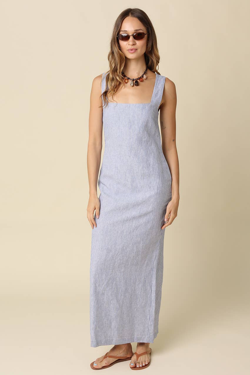 Mia Stripe Square Neck Maxi Dress