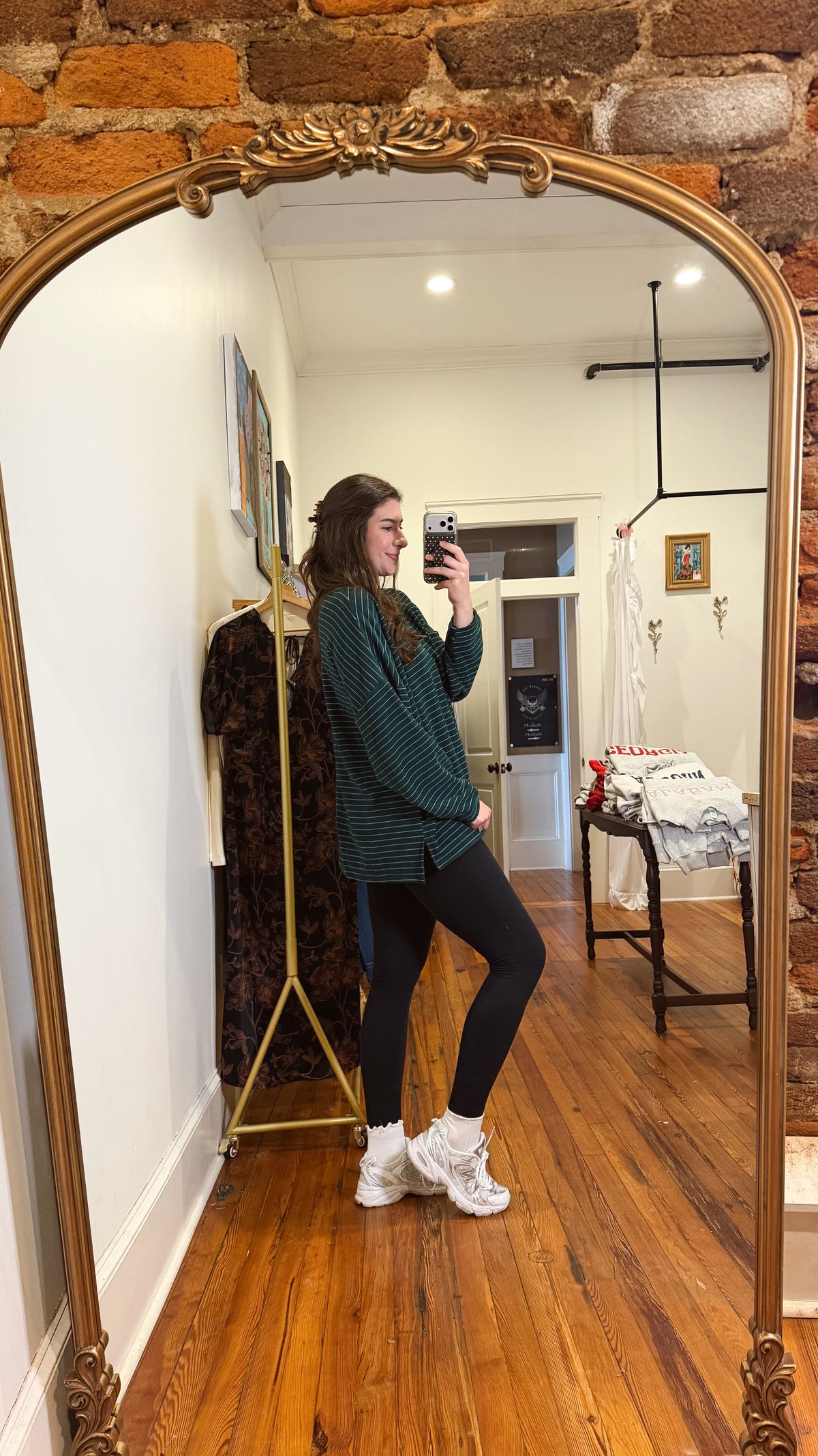 Green Striped Crewneck