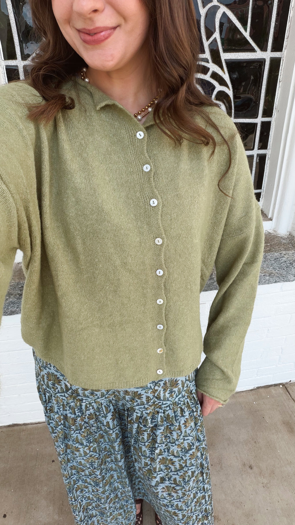Macy Matcha Green Cardigan