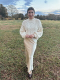 Cecily Champagne Satin Maxi Skirt