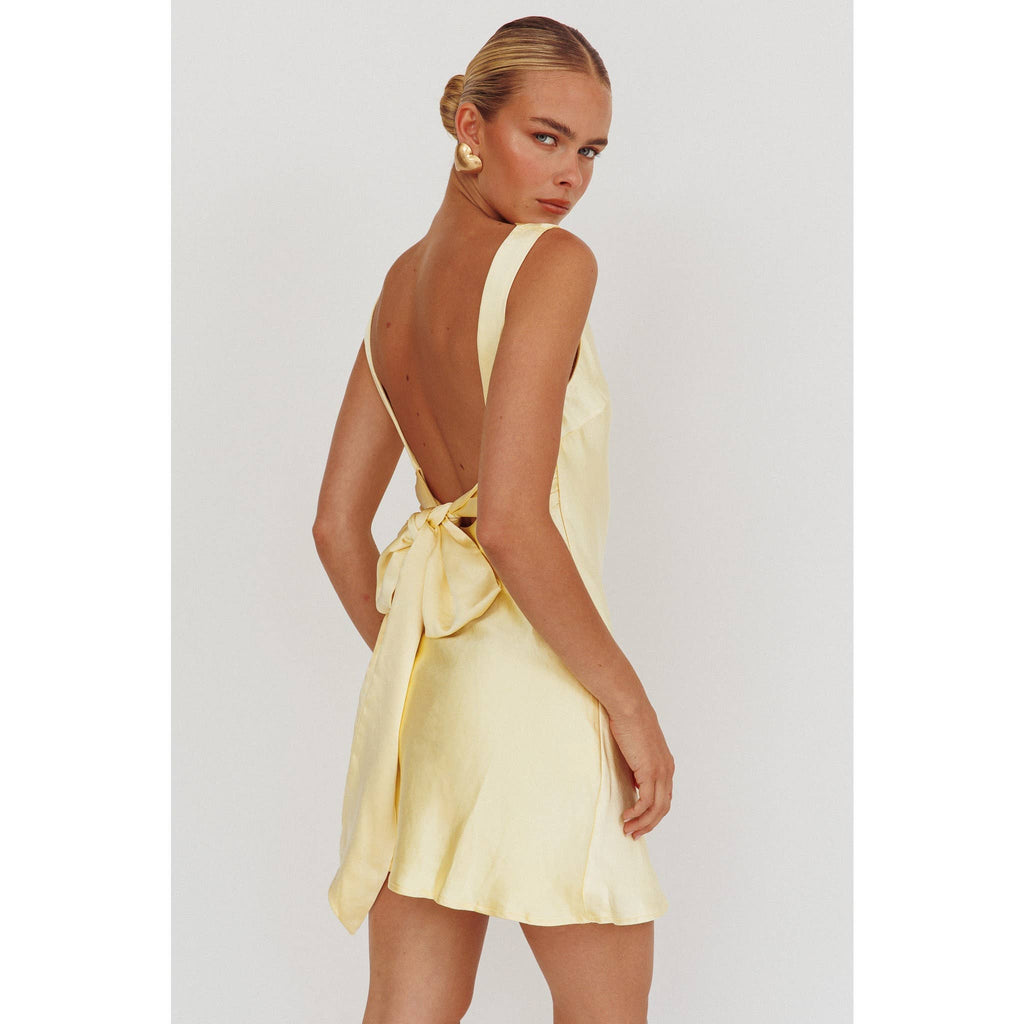Andie Backless Butter Yellow Mini Dress