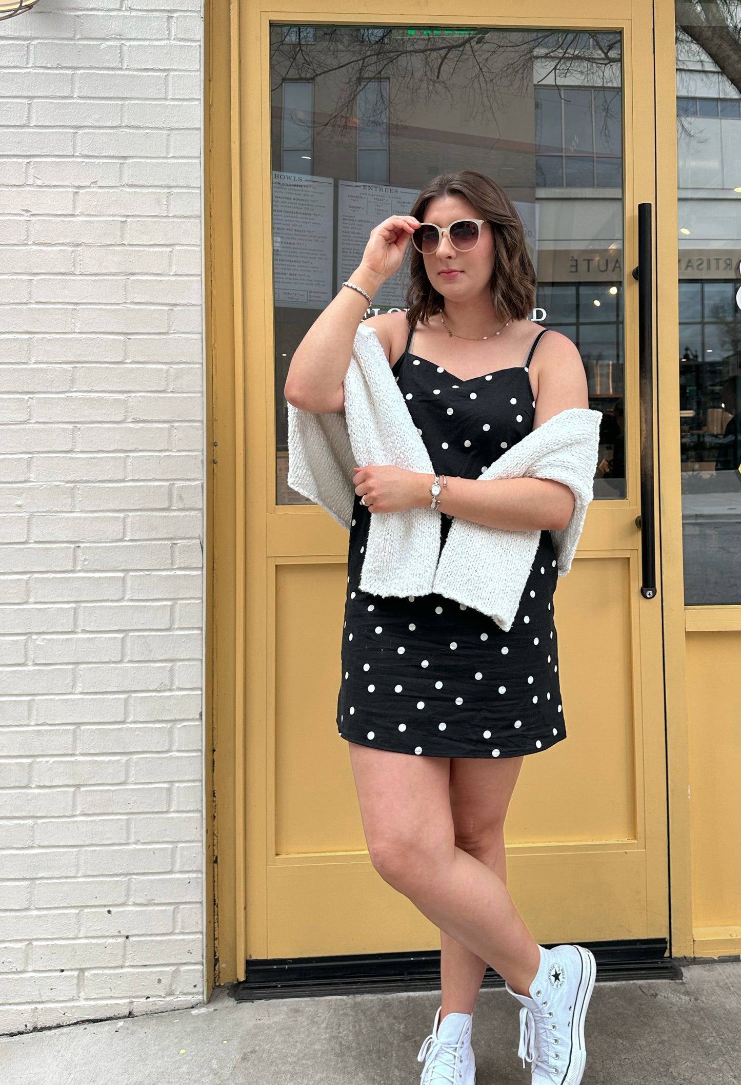 Phoebe Polka Dot Linen Mini Dress