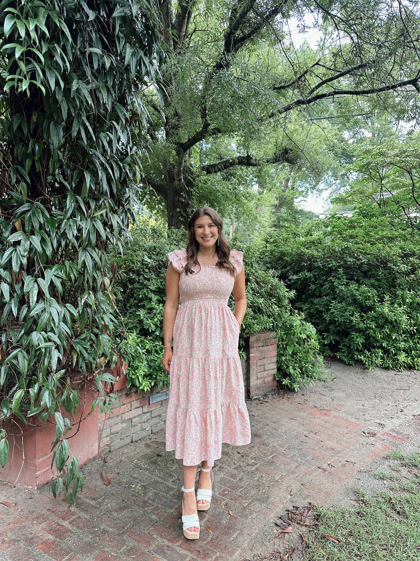 Amelia Pink Floral Nap Dress