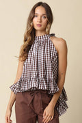 Delia Gingham Halter Blouse