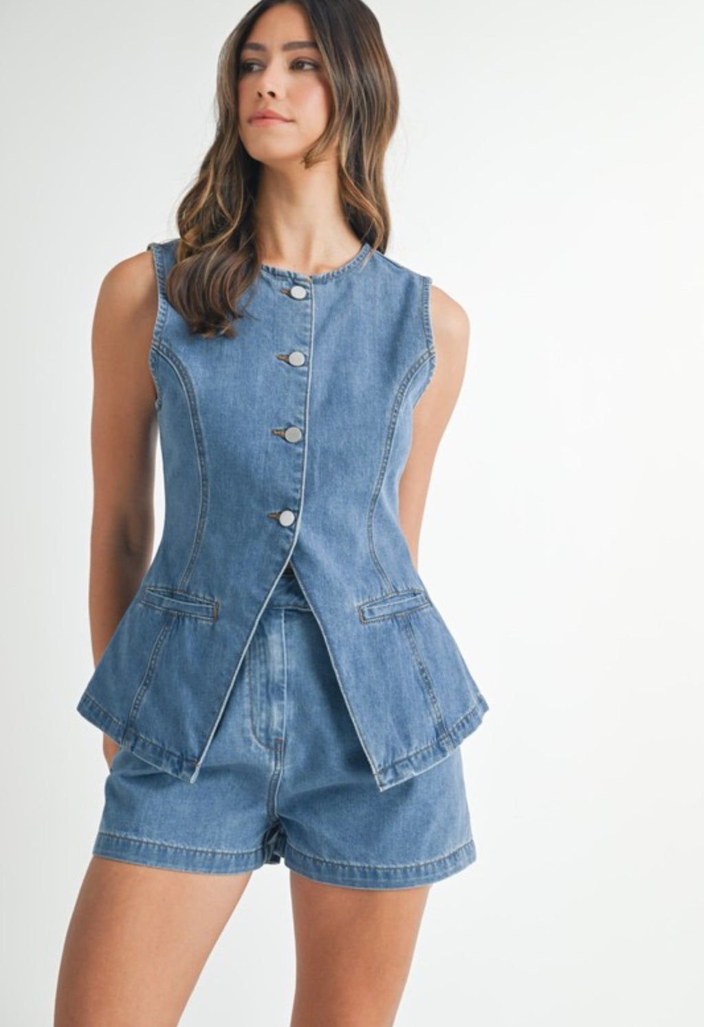 Matilda Denim Vest Set