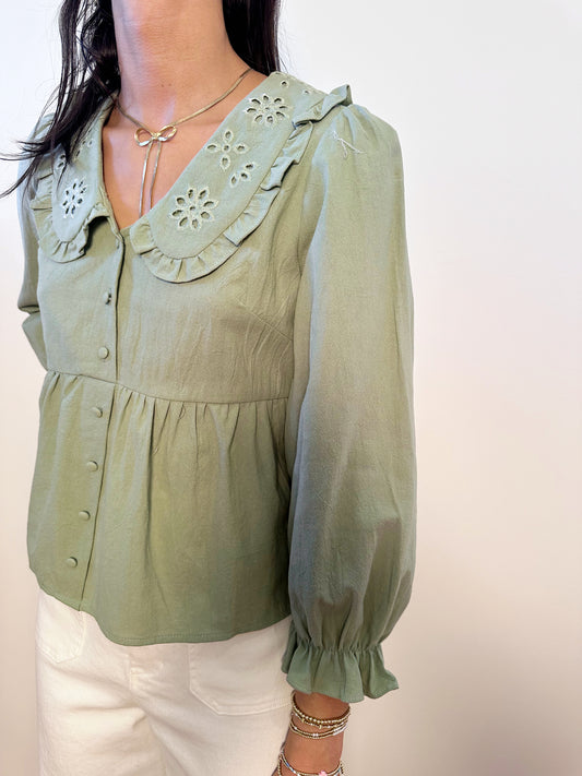 Lilly Eyelet Long Sleeve Blouse
