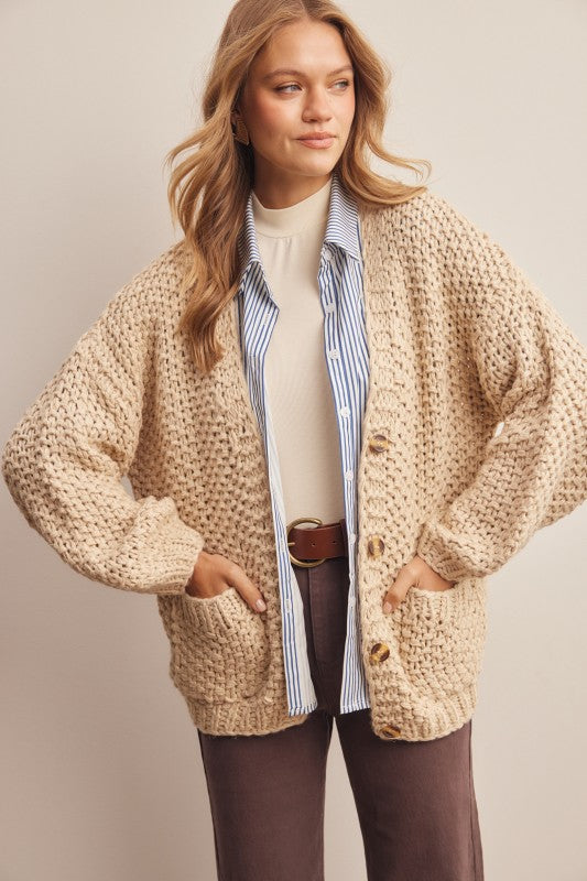Chunky Button Cardigan