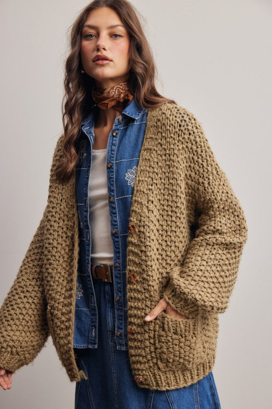 Chunky Button Cardigan