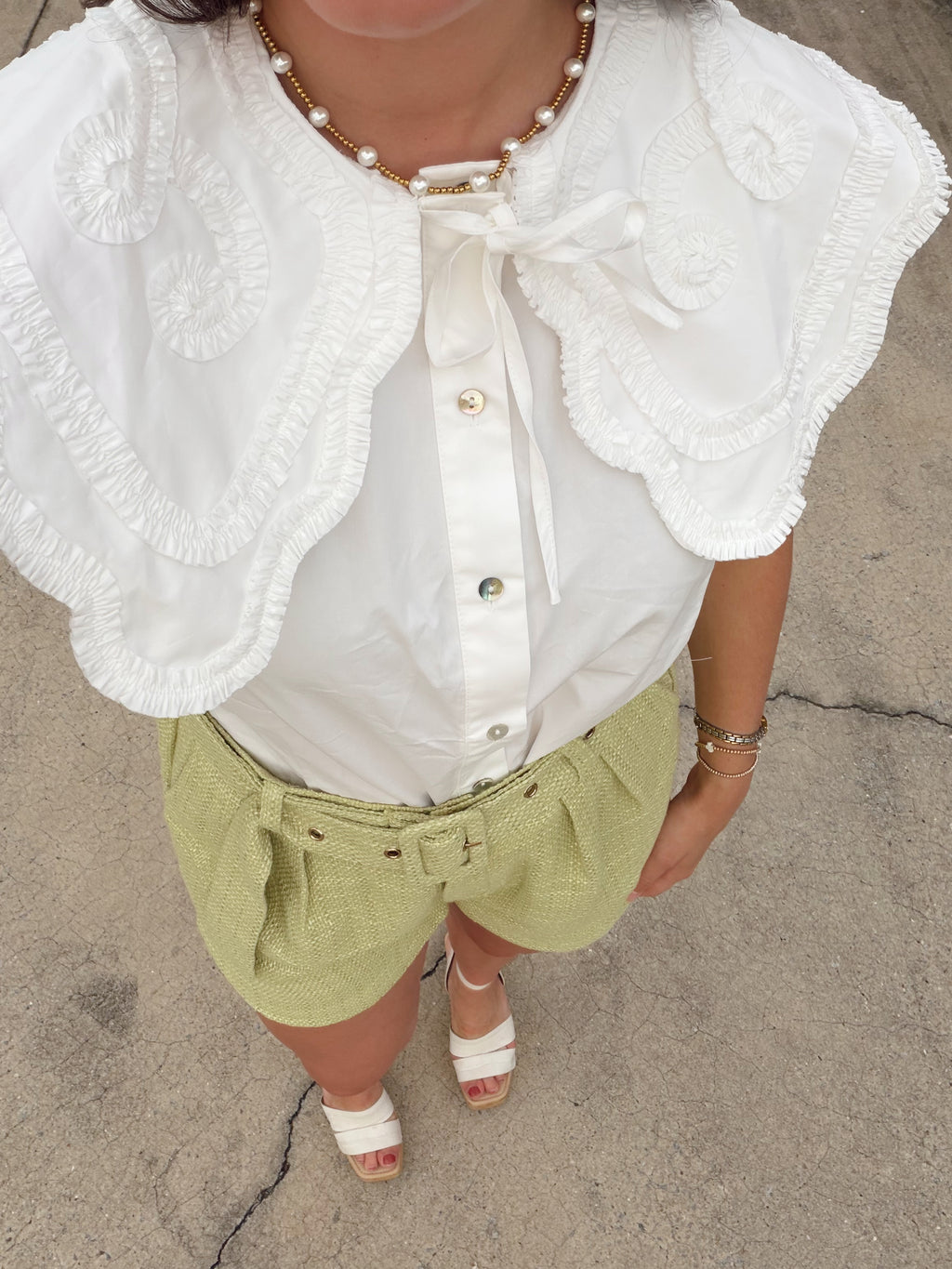 Emmie Embroidered Pilgrim Collar Button Down