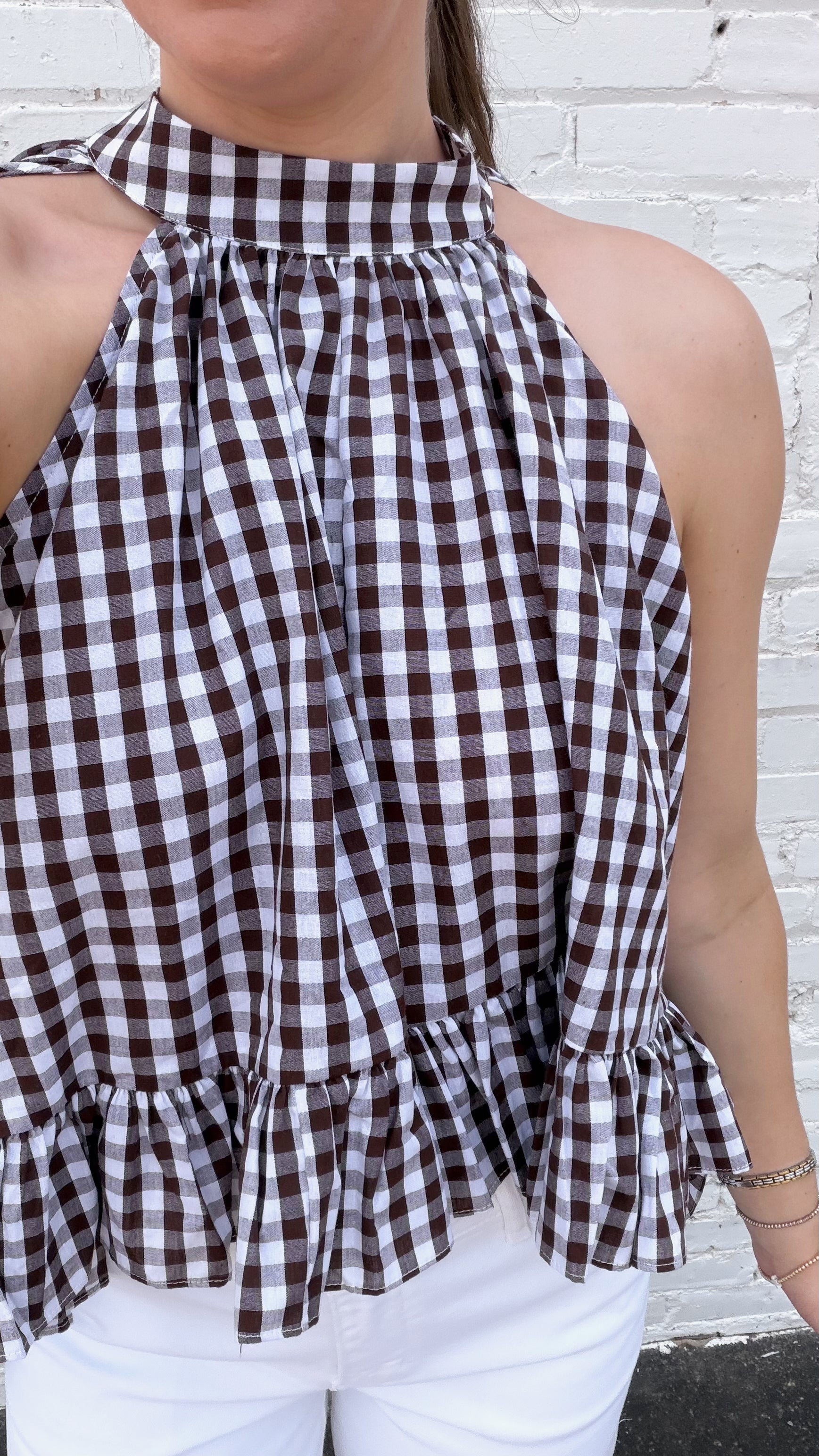 Delia Gingham Halter Blouse