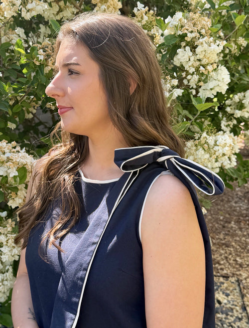 Elizabeth Tie Shoulder Mini Shift Dress