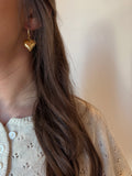 Gold Heart Hoops Tarnish Free