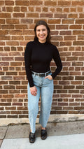 Bea Black Mock Neck Top