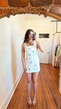 Mae Embroidered Ivory Mini Dress-RESTOCK