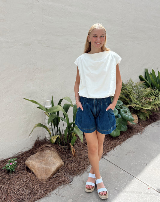 Whitney White Bubble Top