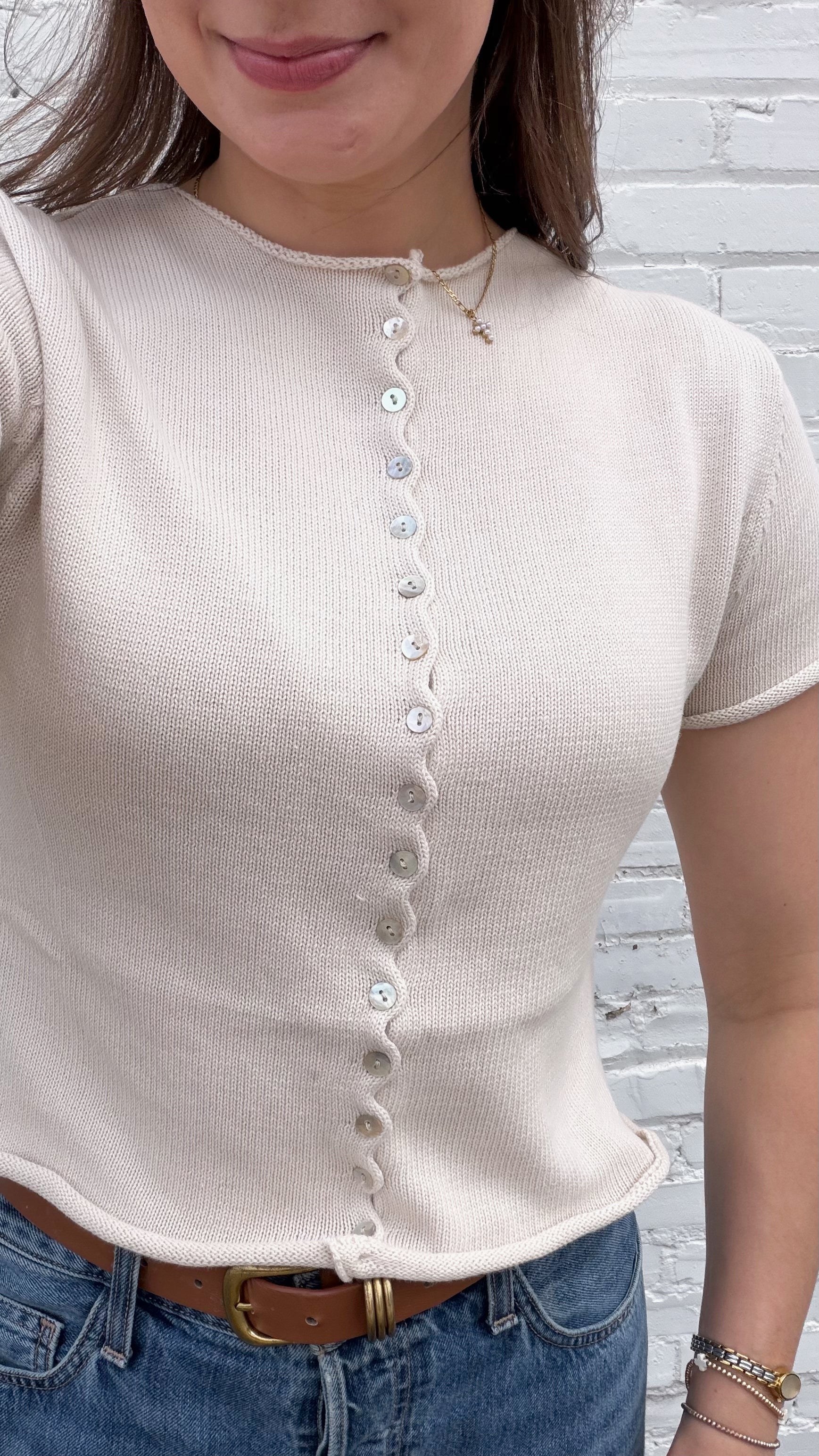 Spencer Short Sleeve Knit Button Down