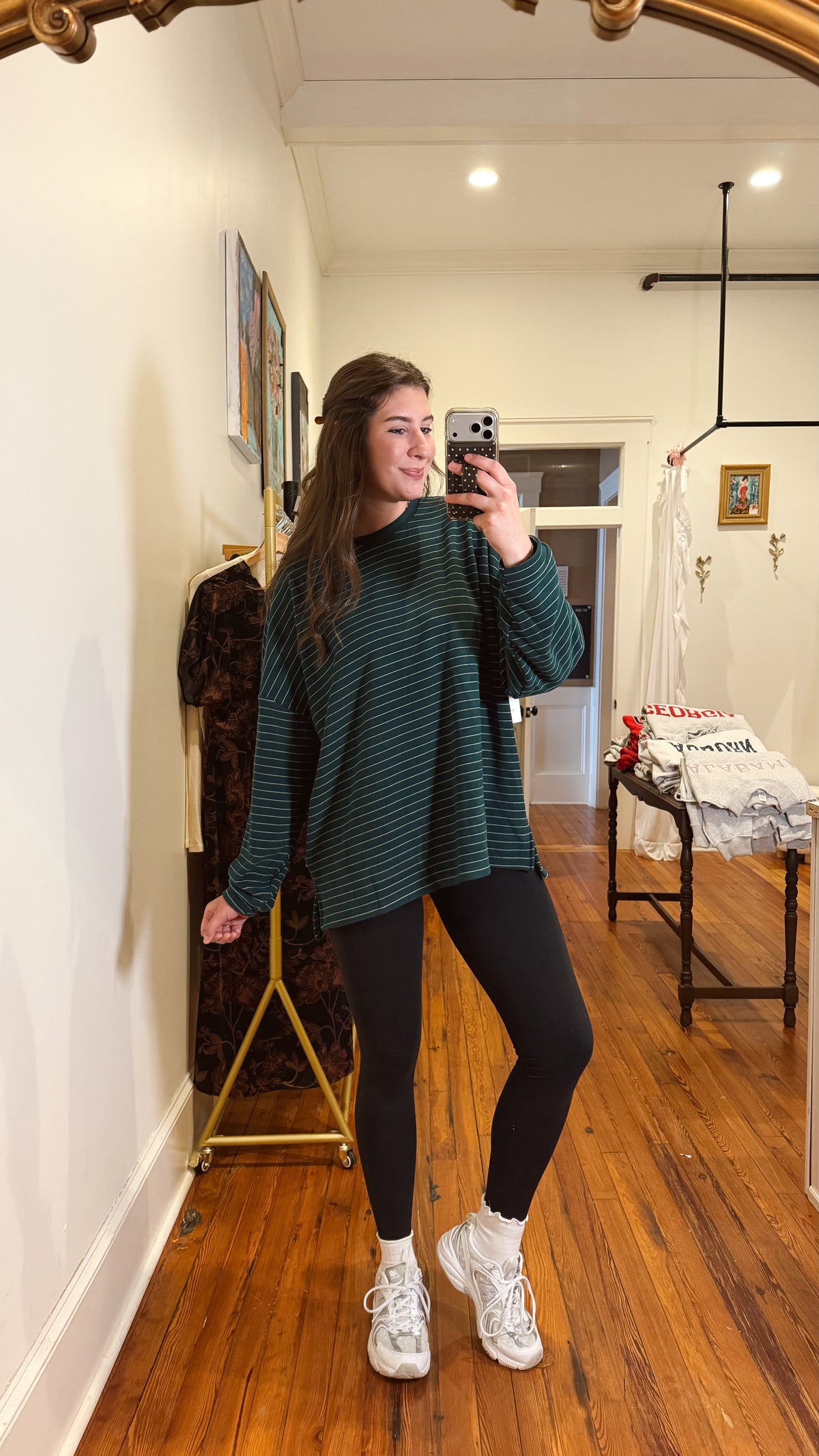 Green Striped Crewneck