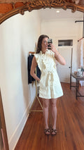 Camden Cream Denim Mini with Ruffle Detail