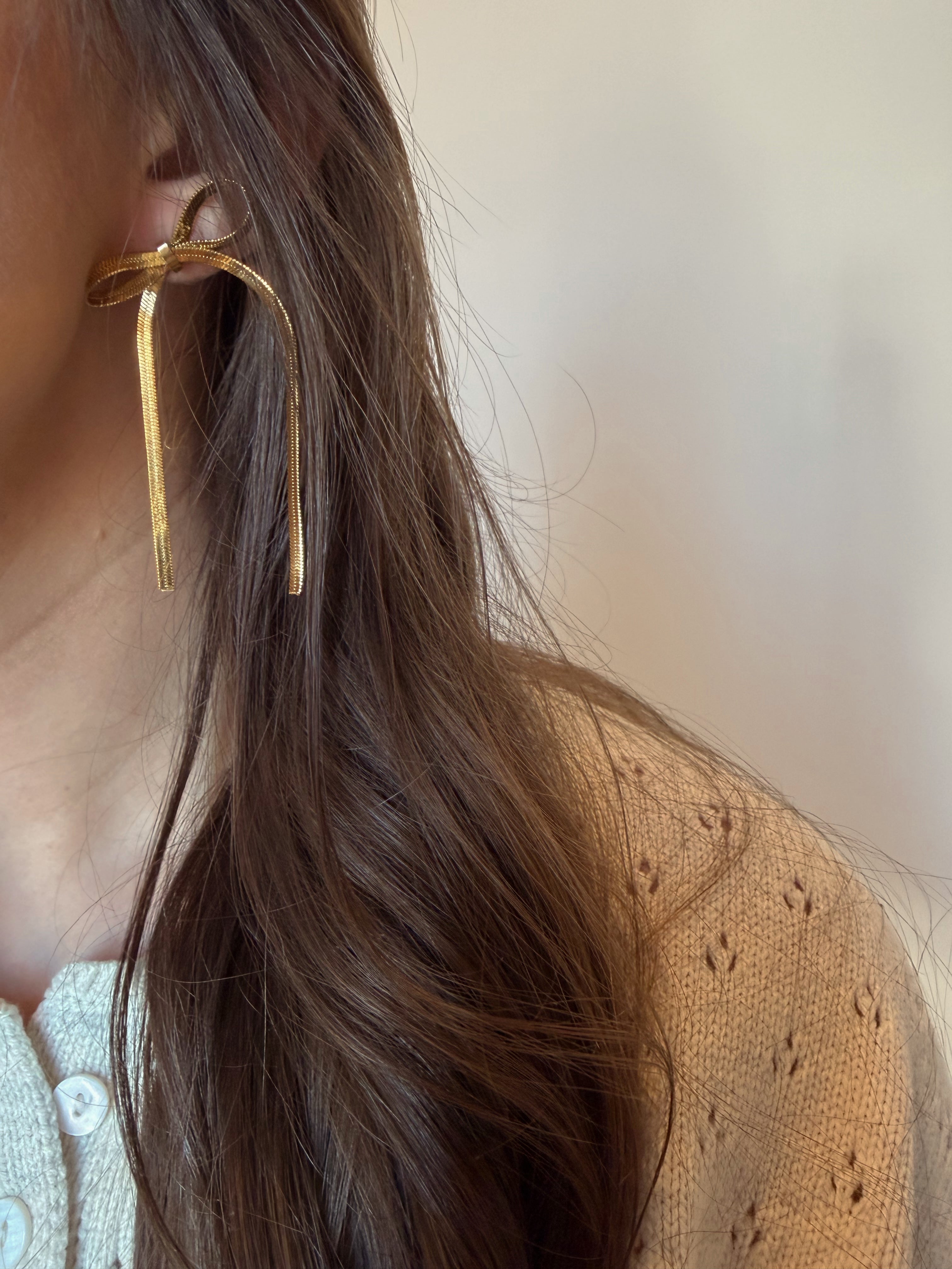 Tarnish Free Bow Drop Earrings