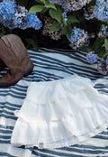 Sophia White Eyelet Ruffle Mini Skirt