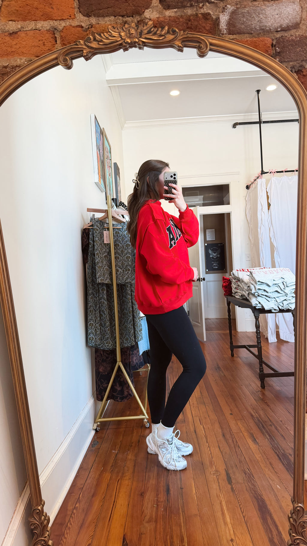 Georgia Reversible Mockneck- Red